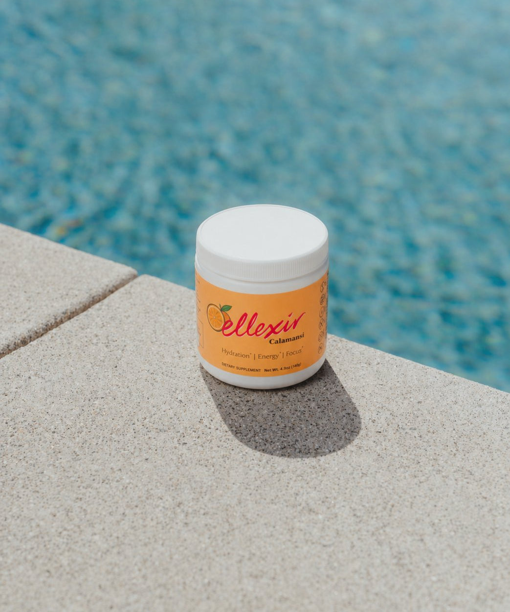 Ellexir Calamansi Energy poolside