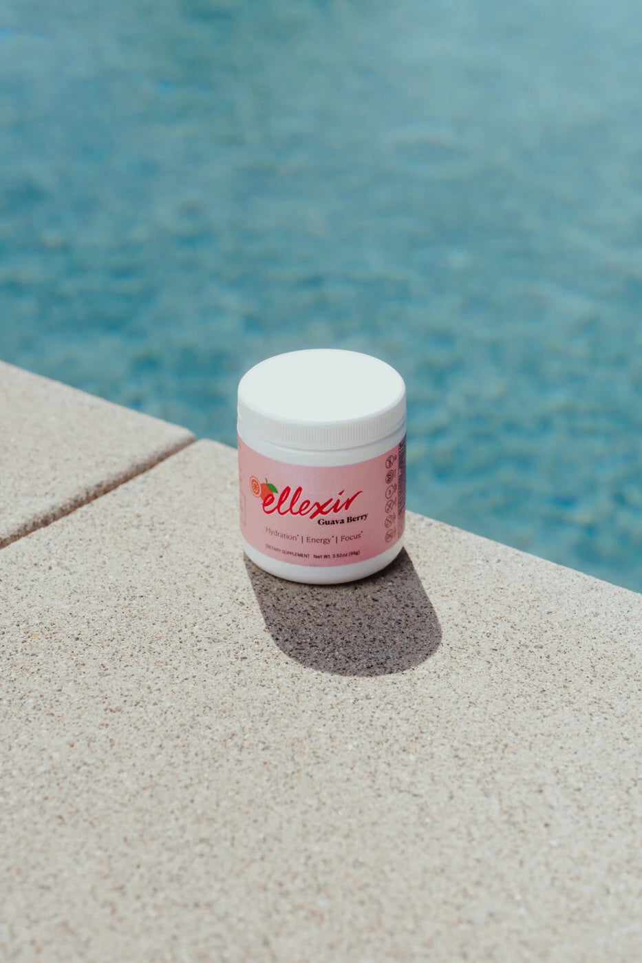 Ellexir Guava Berry Energy poolside